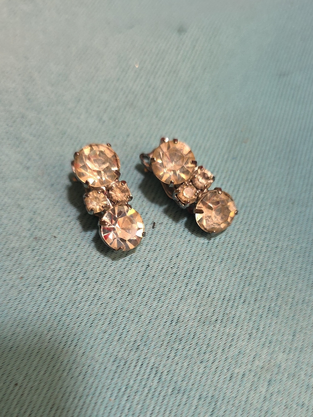 Crystal Cluster Clip On Earrings - Clear Sparkle